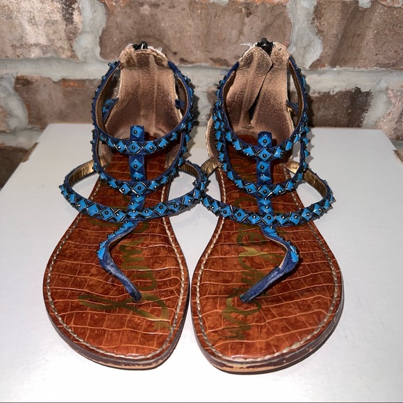 Blue and With Zebra Print Flats - Picture 1 of 9